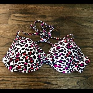 Colorful Cheetah-Print Bikini Top